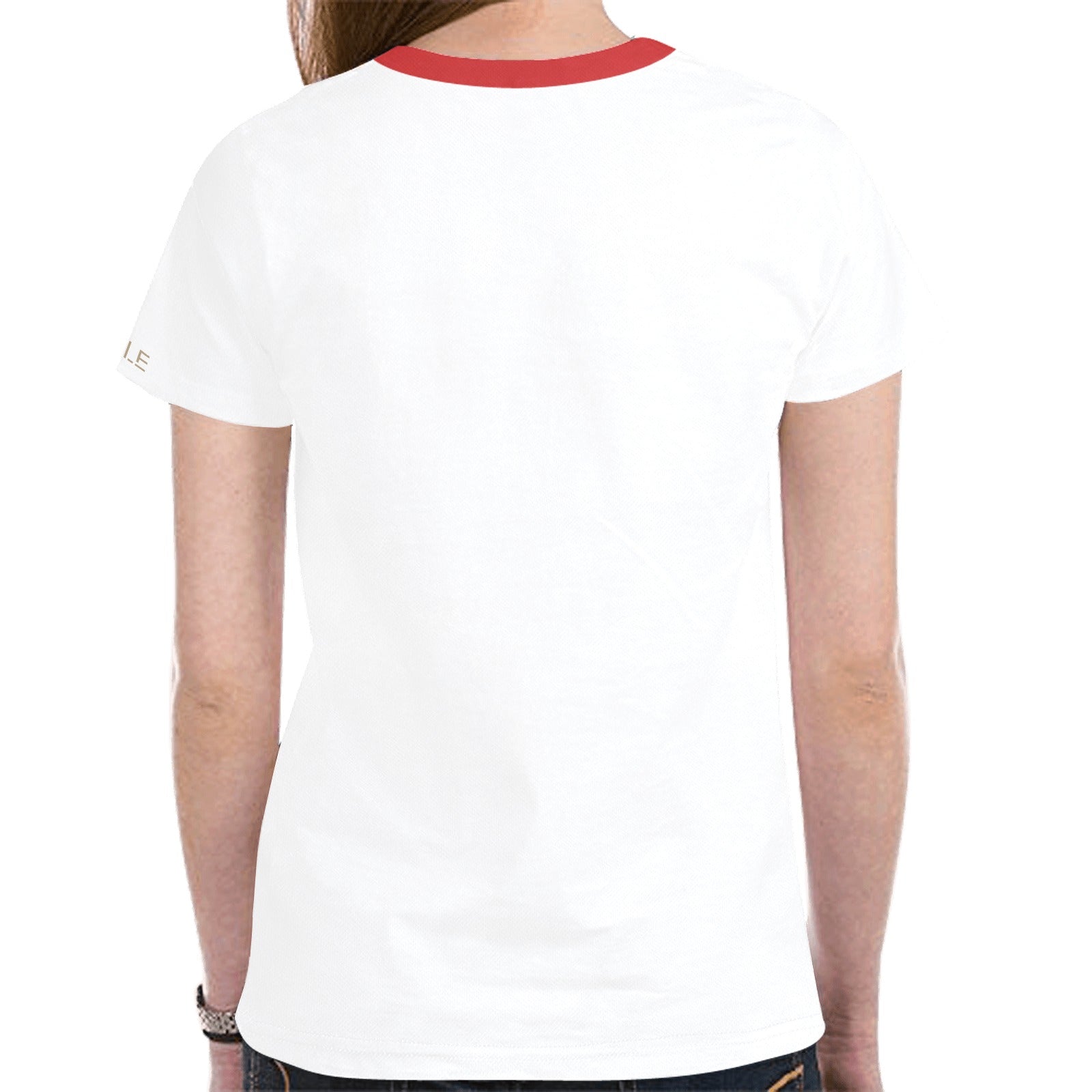 LauBelle - Women's All Over Print Mesh Cloth T-shirt (Model T45) - White - LauBelle Brand