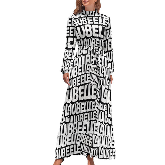 LauBelle - Long dress - LauBelle text Black and white - LauBelle Brand