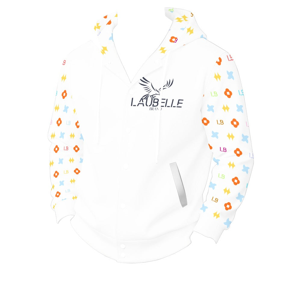 LauBelle Sport Athletic Hooded Baseball Varsity Jacket for her