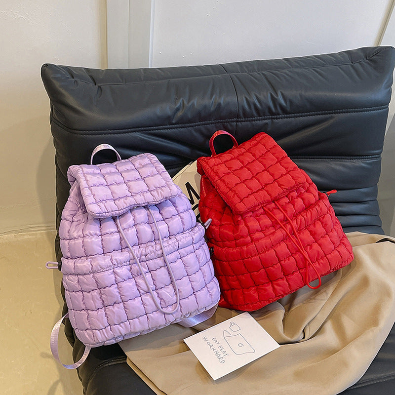 CandyColor Puffy Quilted Women’s Travel Backpack - LauBelle