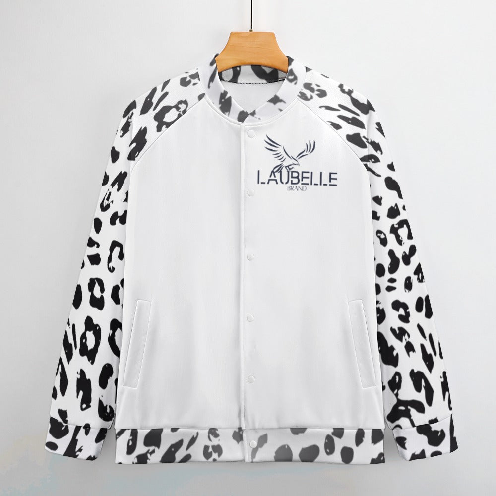 LauBelle Mens Classic Varsity Baseball Jacket Snap Button