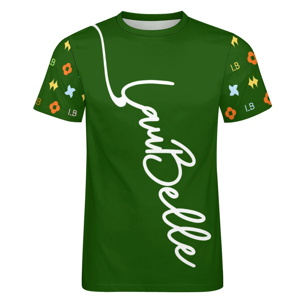 LauBelle - Men's Signature Script Tee – Pure Cotton Graphic T-Shirt