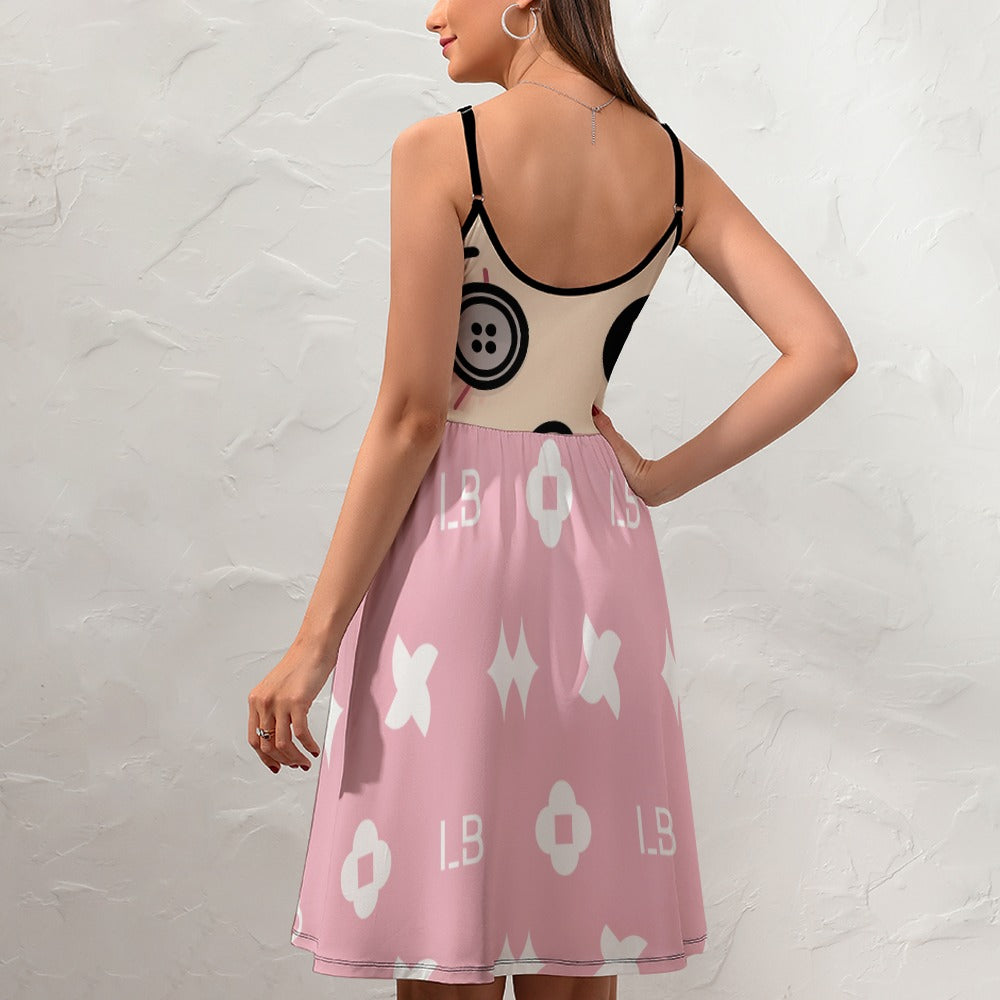 LauBelle - Women's Elegant Suspender Dress - Pink - LauBelle Brand