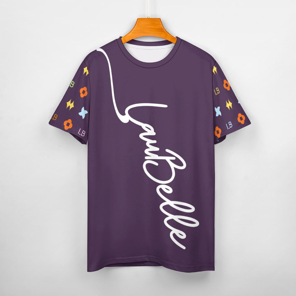 LauBelle - Men's Signature Script Tee – Pure Cotton Graphic T-Shirt