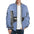 LauBelle Mens Sporty Striped-Trim Metal-Zip Bomber Jacket