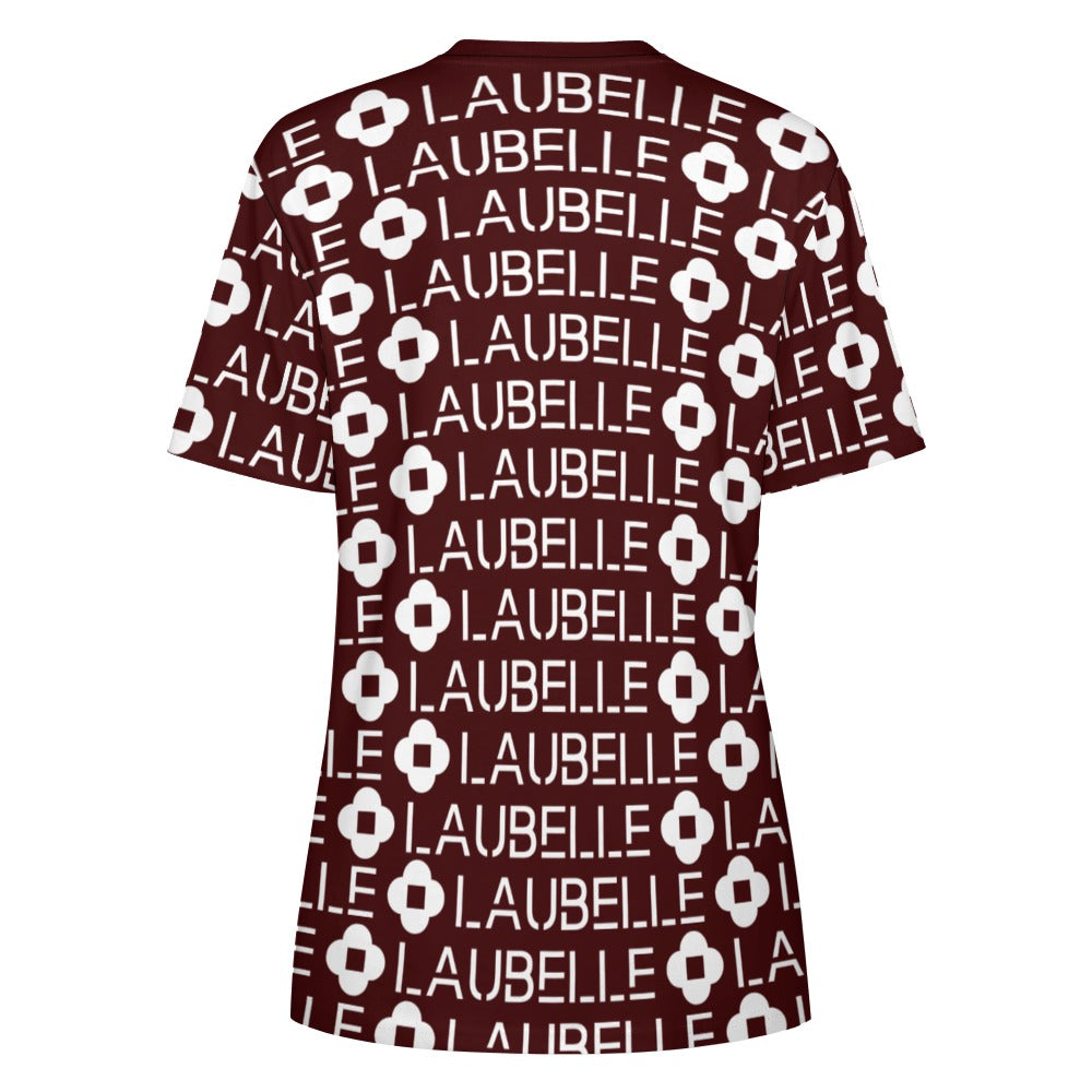 LauBelle - Women's 100% Cotton T-Shirt - Red and white - LauBelle Brand