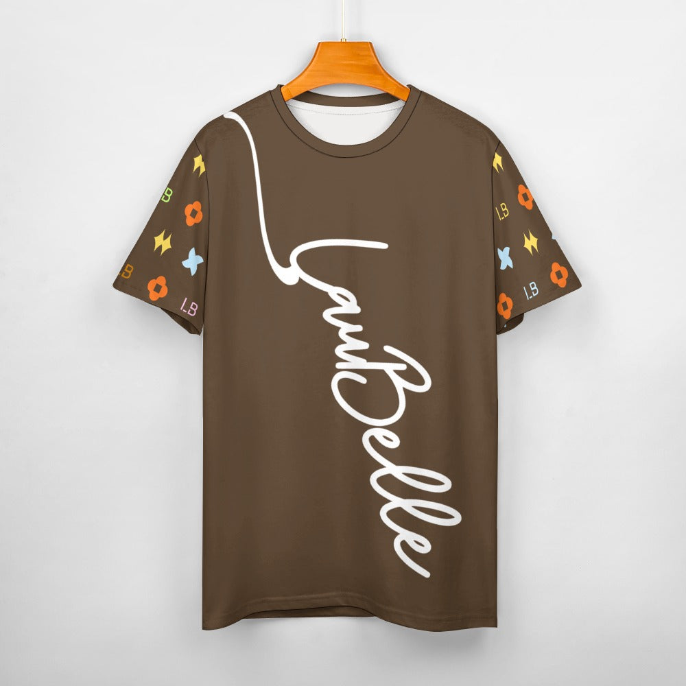 LauBelle - Men's Signature Script Tee – Pure Cotton Graphic T-Shirt