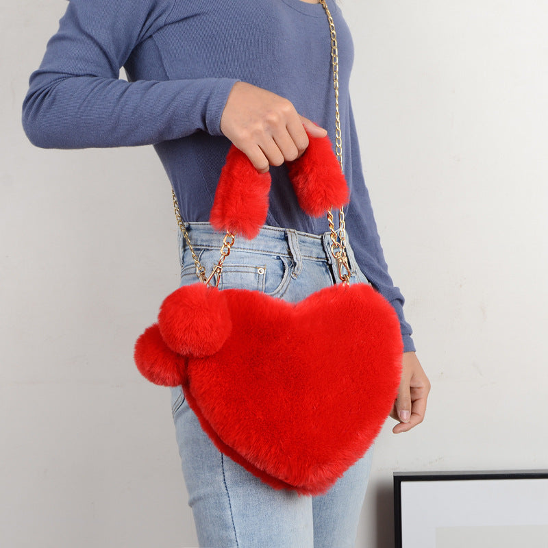 Plush Love Heart Handbag – Valentine’s Day Purse - LauBelle
