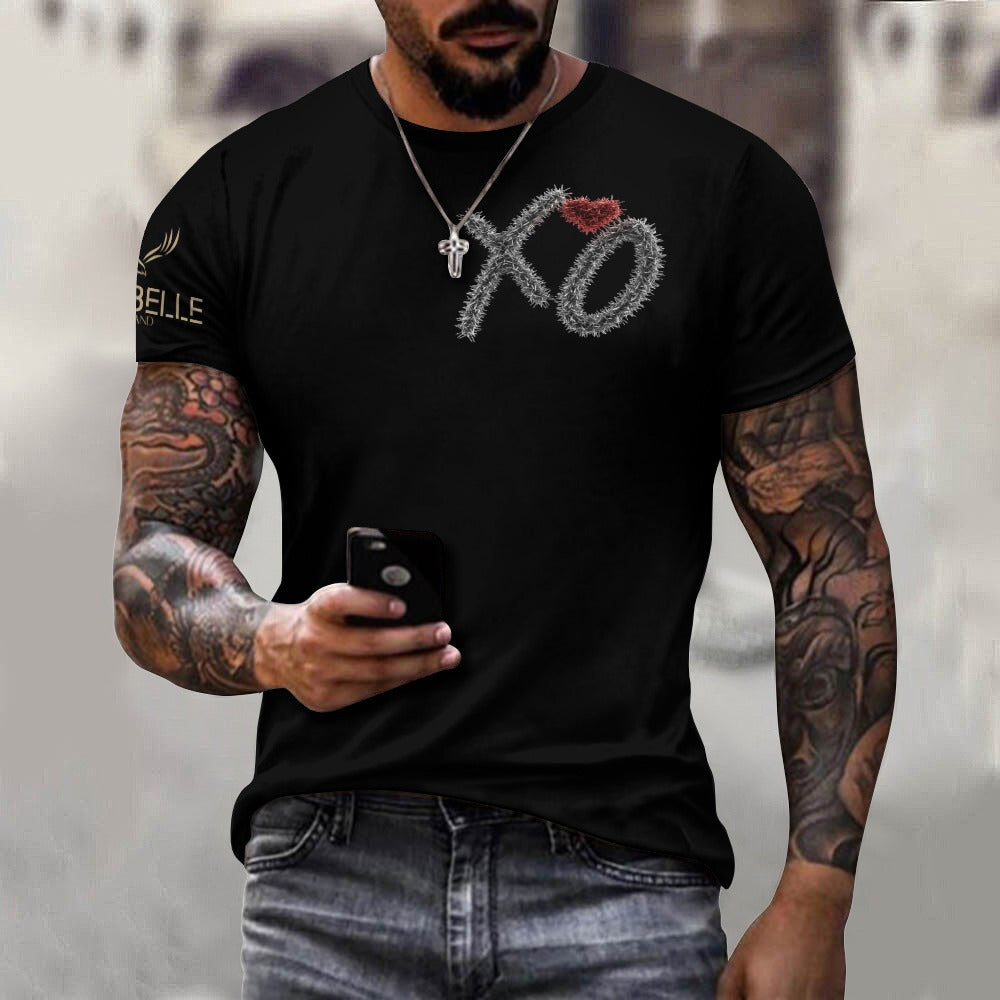 LauBelle - Men's Cotton T-shirt - XO Black - LauBelle Brand