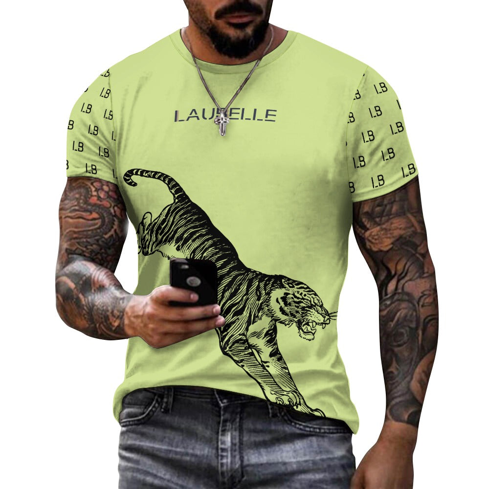 LauBelle - Men's Graphic Tiger Tee – Pure Cotton Graphic T-Shirt