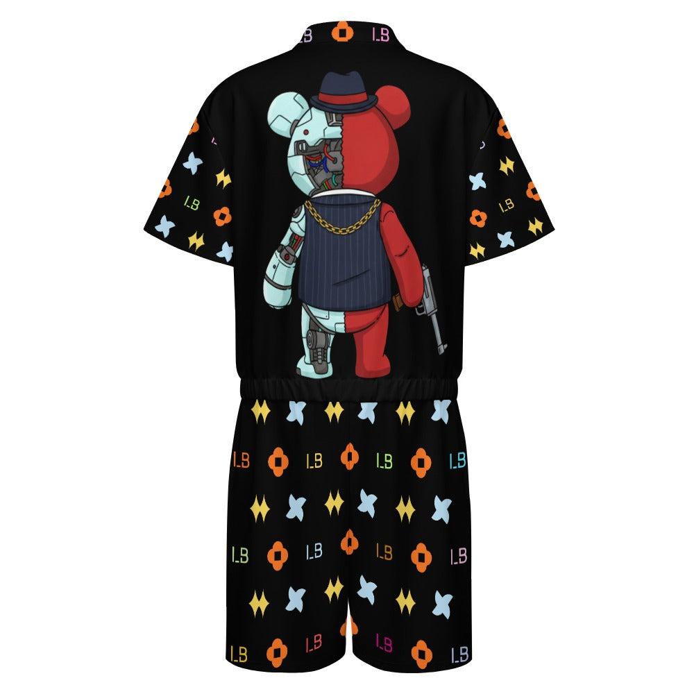 LauBelle - Men's one piece jumpsuit Short sleeved jumpsuit - Blacck - LauBelle Brand