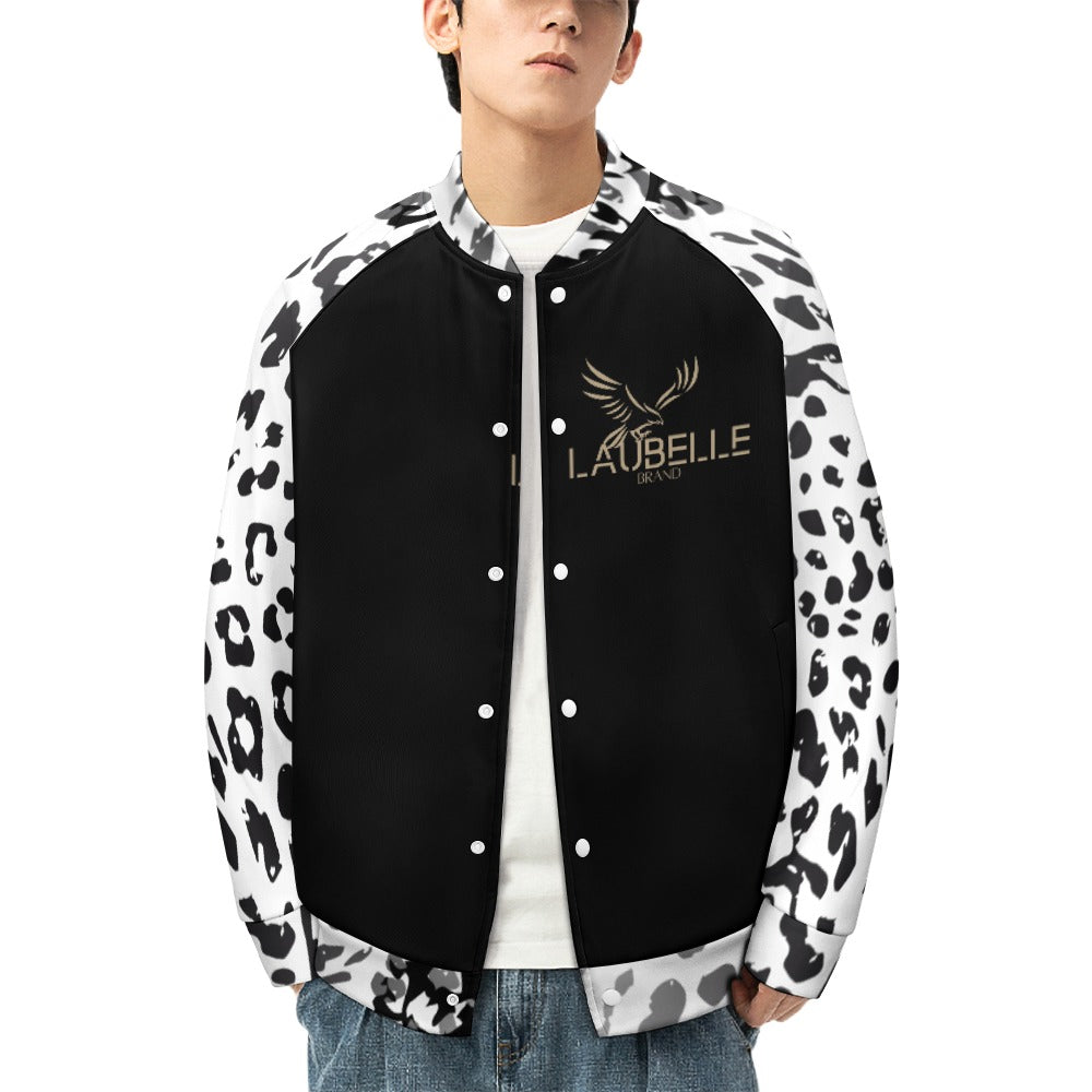 LauBelle Mens Classic Varsity Baseball Jacket Snap Button
