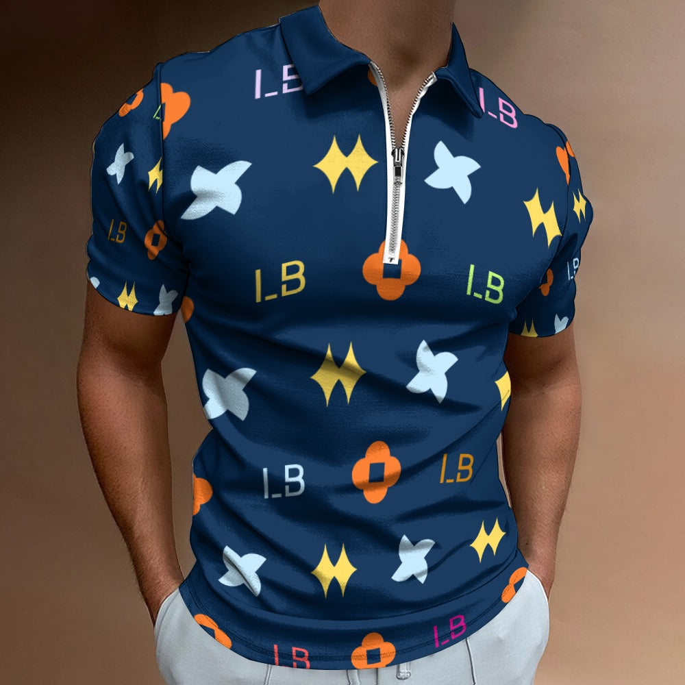 LauBelle - Short sleeve polo shirt - Darkk Bleu - LauBelle Brand