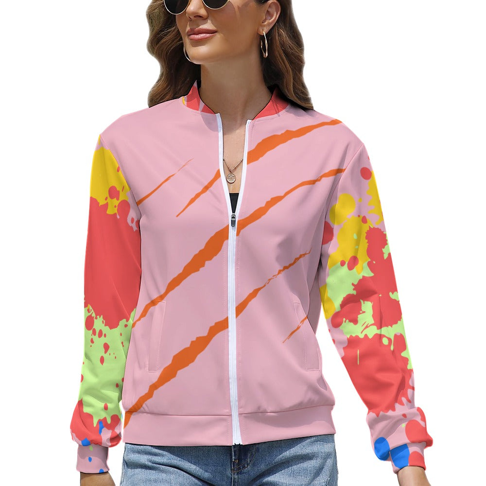 LauBelle Womens Tailored Athletic Zipper Workout Jacket