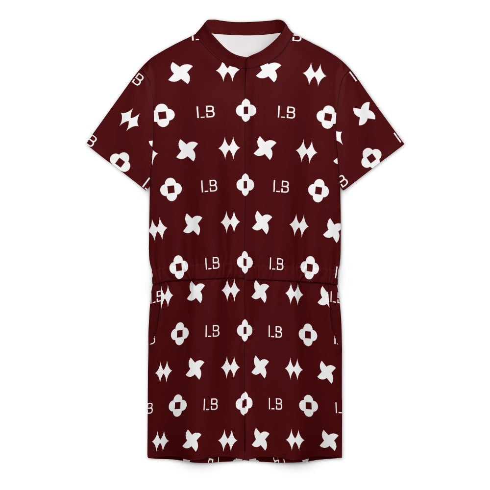 LauBelle - Men's one piece jumpsuit Short sleeved jumpsuit - Reddd - LauBelle Brand