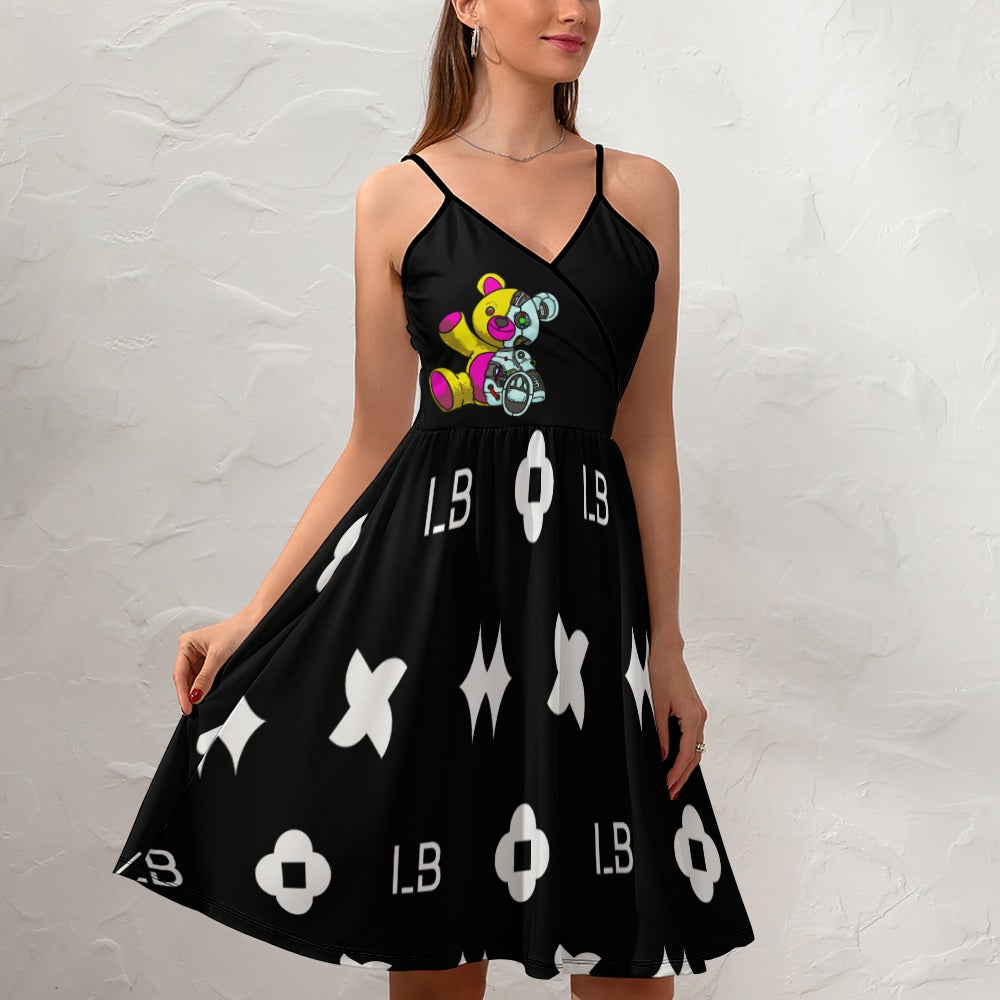 LauBelle - Women's Elegant Suspender Dress - Blackk - LauBelle Brand