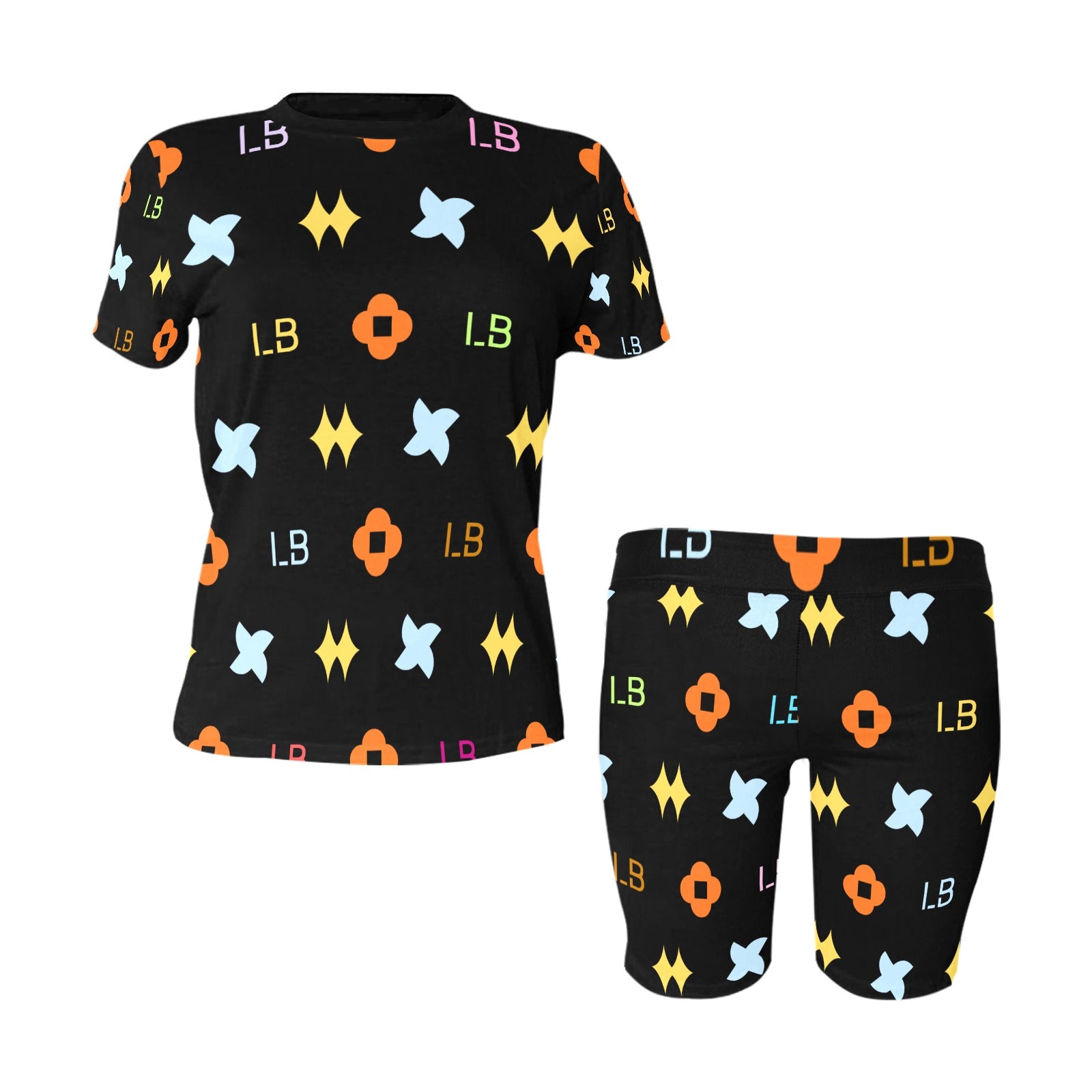 LauBelle - Women's Short Gym Set(Sets 03) - Black - LauBelle Brand