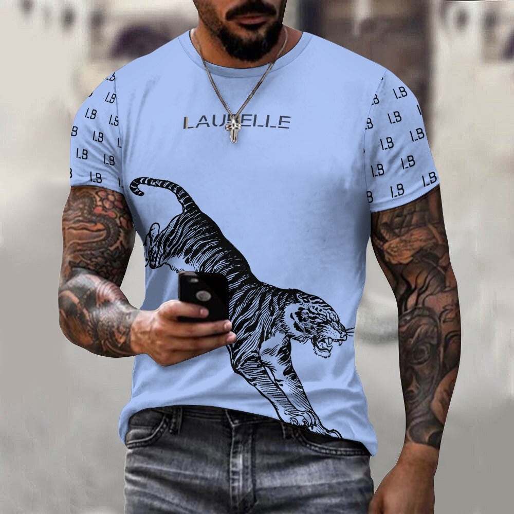 LauBelle - Men's Graphic Tiger Tee – Pure Cotton Graphic T-Shirt