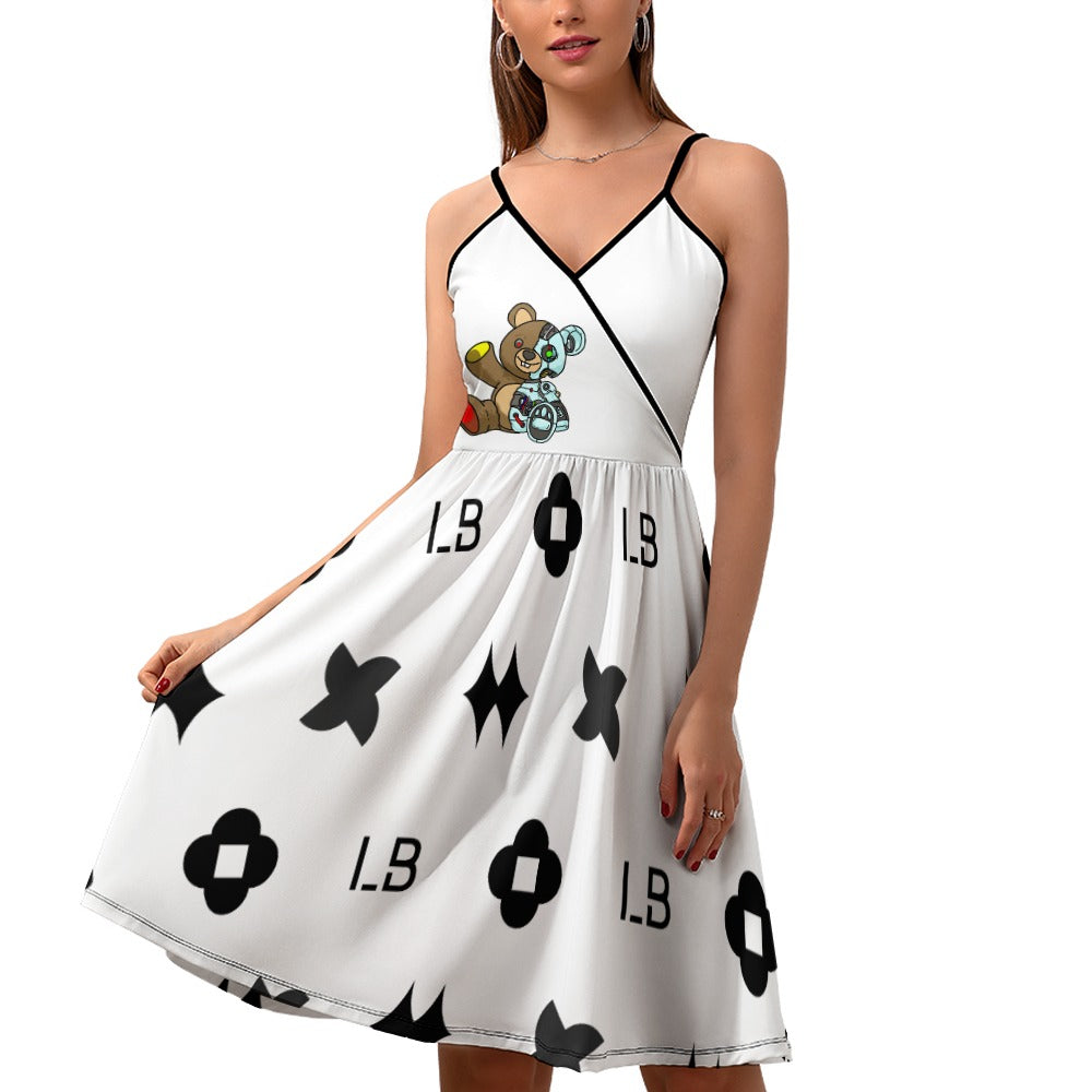 LauBelle - Women's Elegant Suspender Dress - White - LauBelle Brand