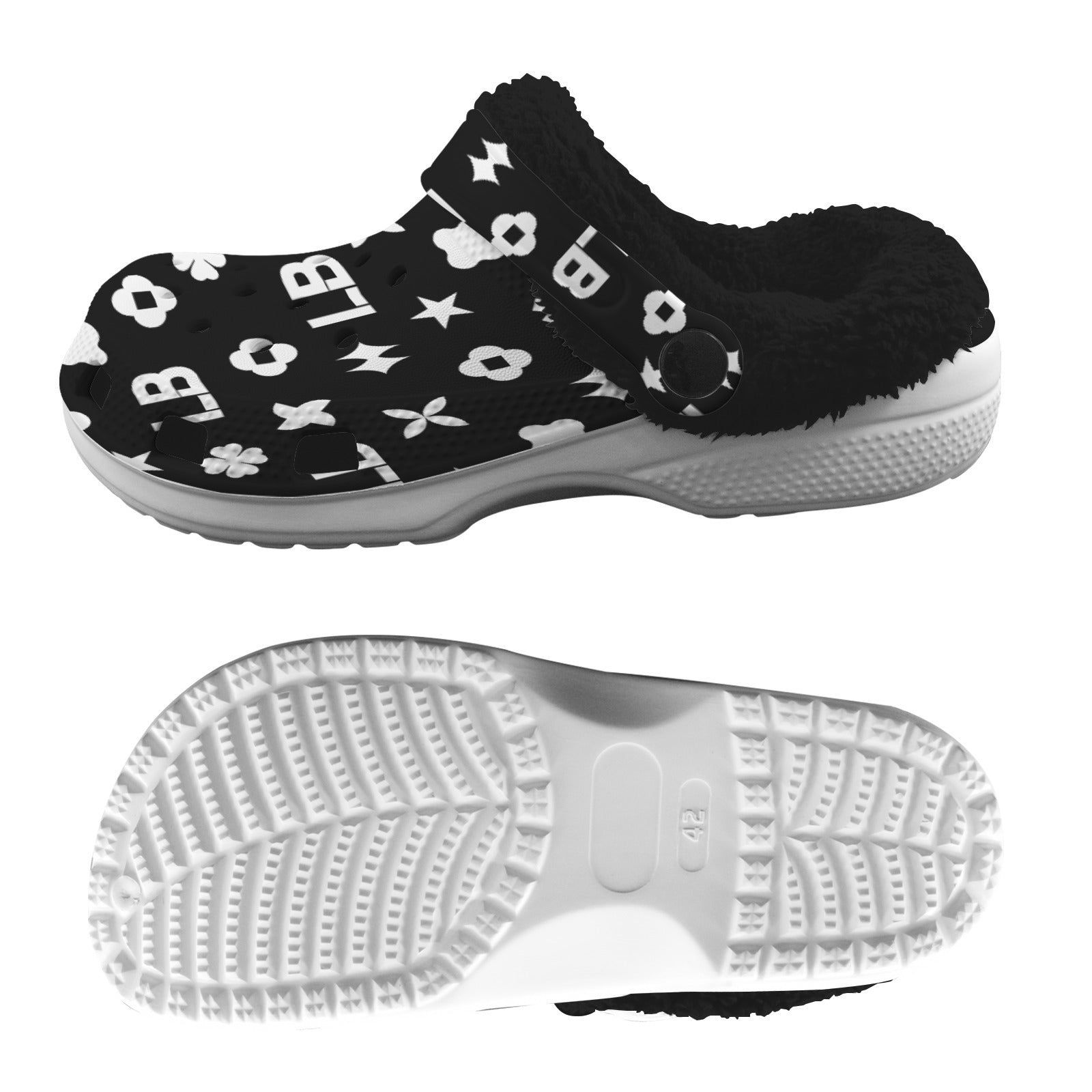Custom Print Fleece Lined Adults Clogs - LauBelle Brand