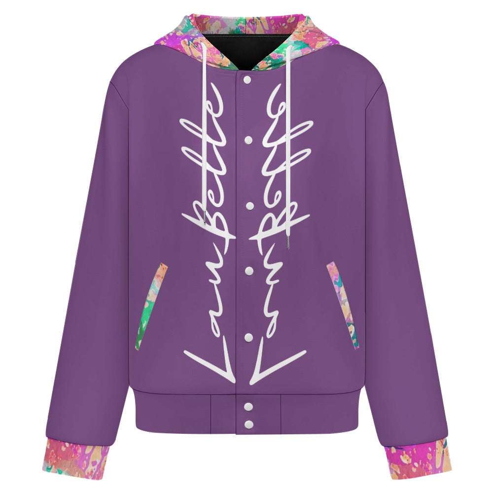 LauBelle Sport Athletic Hooded Baseball Varsity Jacket for her