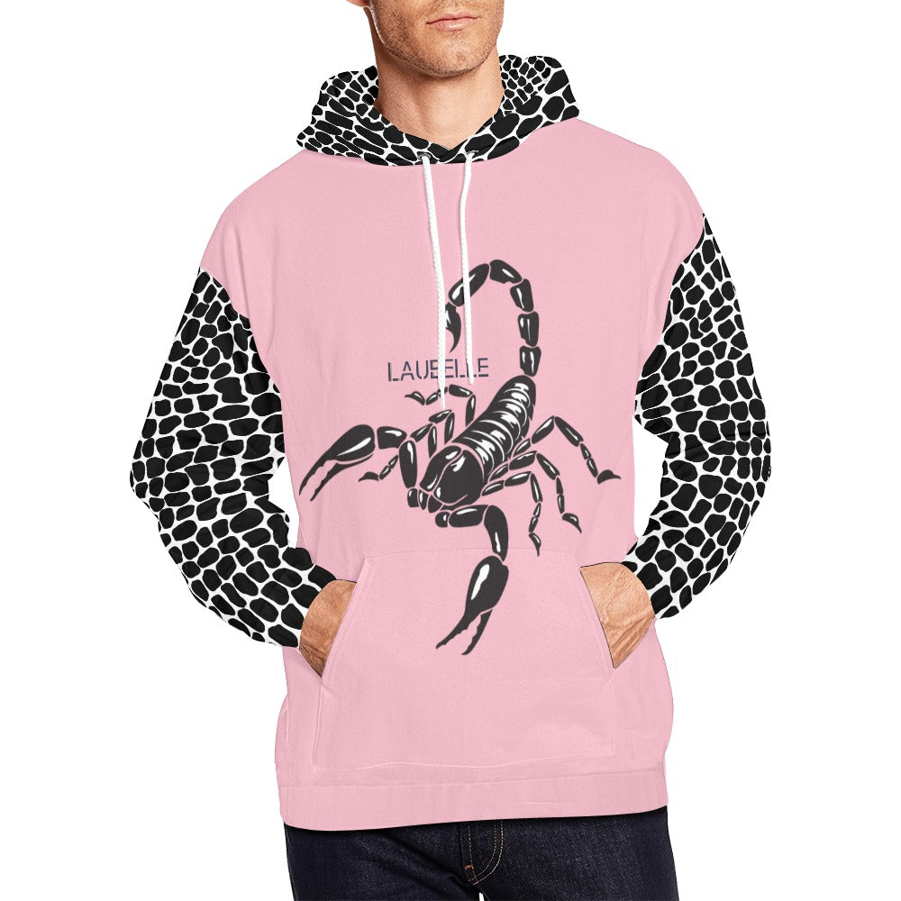 LauBelle Mens All-Over Graphic Print Heavyweight Hoodie