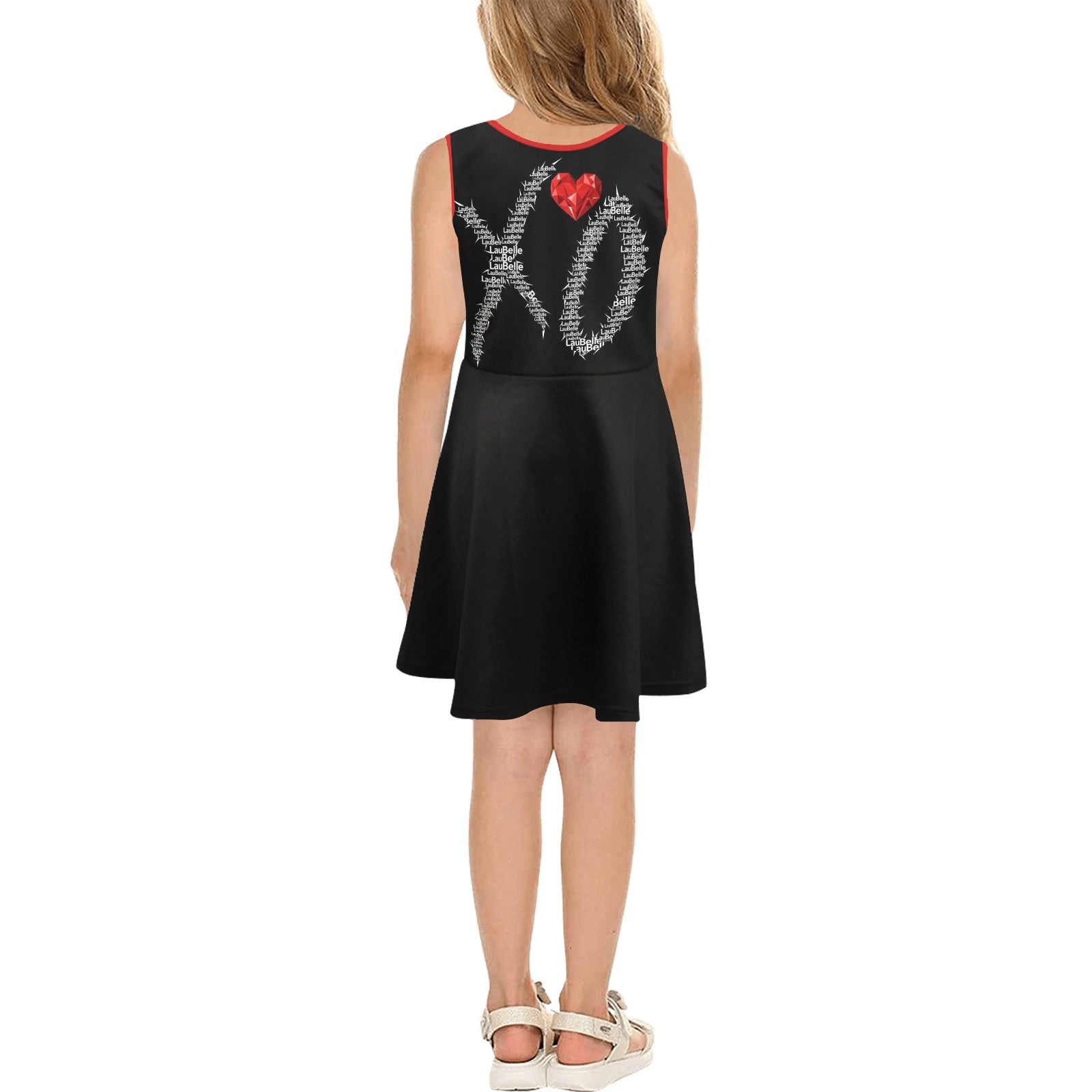 LauBelle - Girl's Sleeveless Sundress(ModelD56) - Black - LauBelle Brand