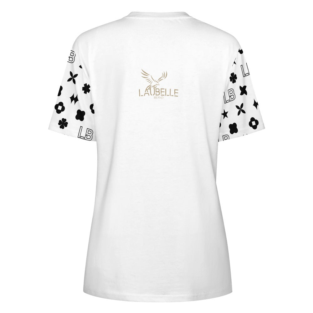 LauBelle - Women's 100% Cotton T-Shirt - White - LauBelle Brand