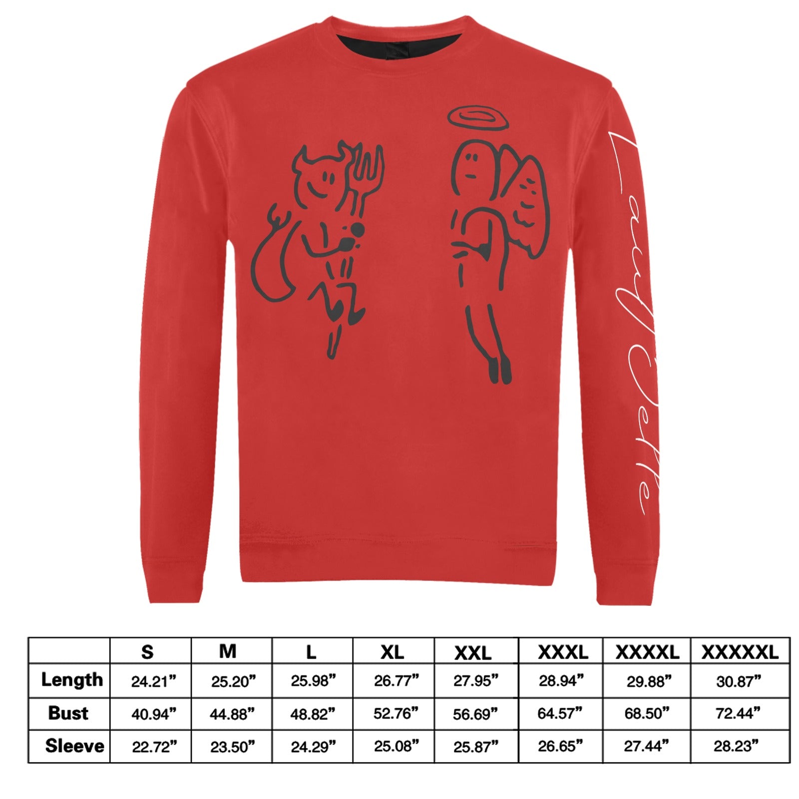 LauBelle Mens Graphic Print Crewneck Sweatshirt