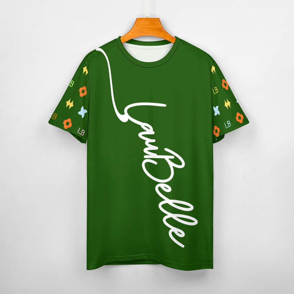 LauBelle - Men's Signature Script Tee – Pure Cotton Graphic T-Shirt