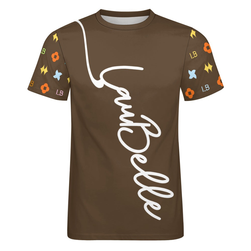 LauBelle - Men's Signature Script Tee – Pure Cotton Graphic T-Shirt