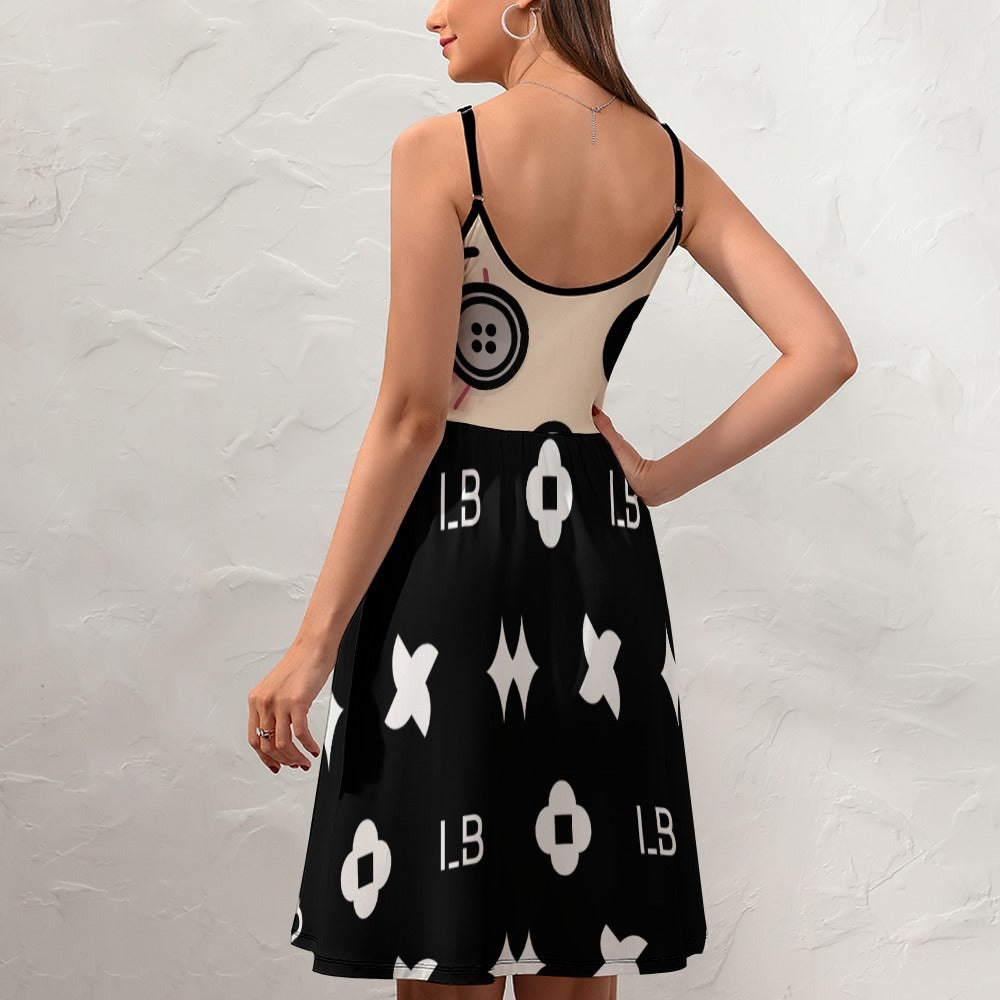 LauBelle - Women's Elegant Suspender Dress - Blackk - LauBelle Brand