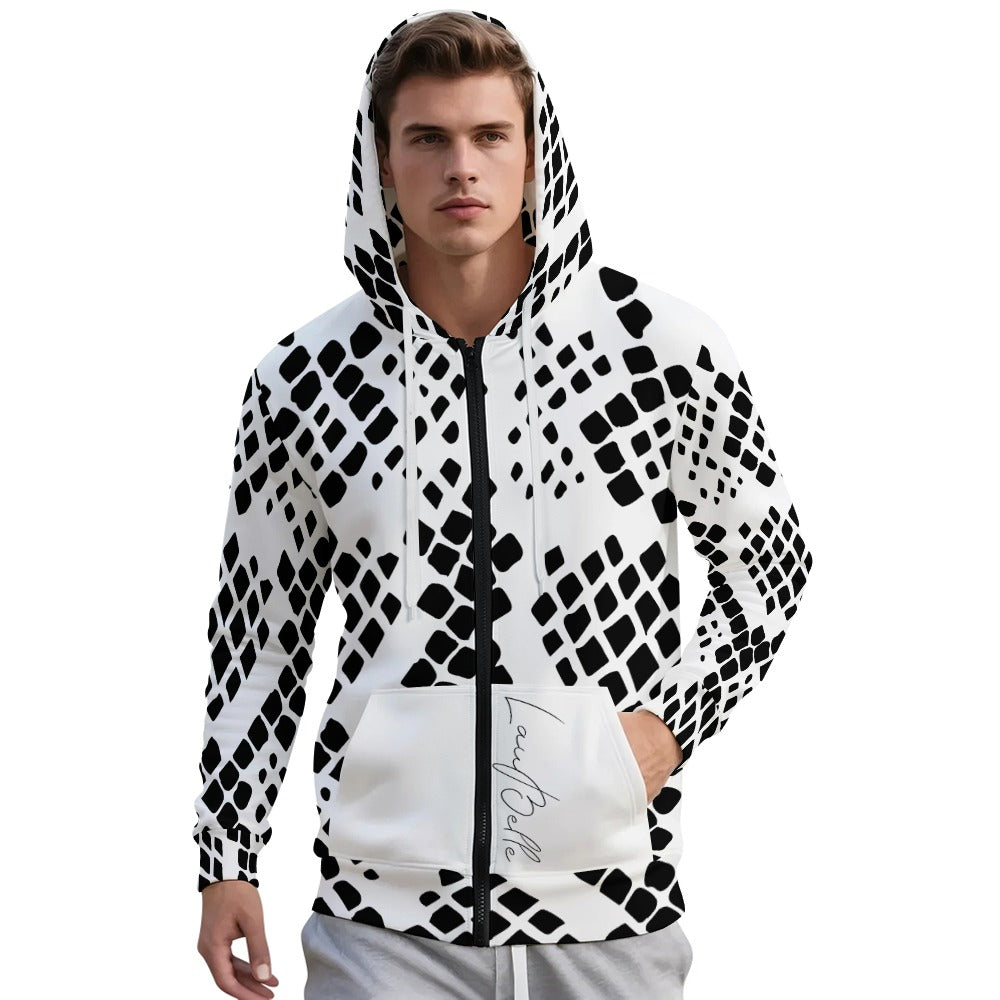 LauBelle Mens Athletic Full-Zip Hoodie with Side Pockets