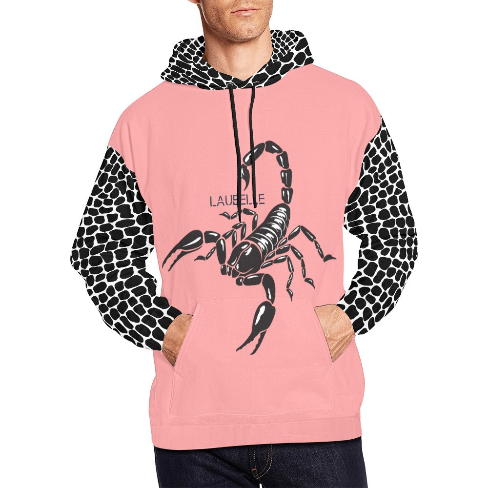 LauBelle Mens All-Over Graphic Print Heavyweight Hoodie