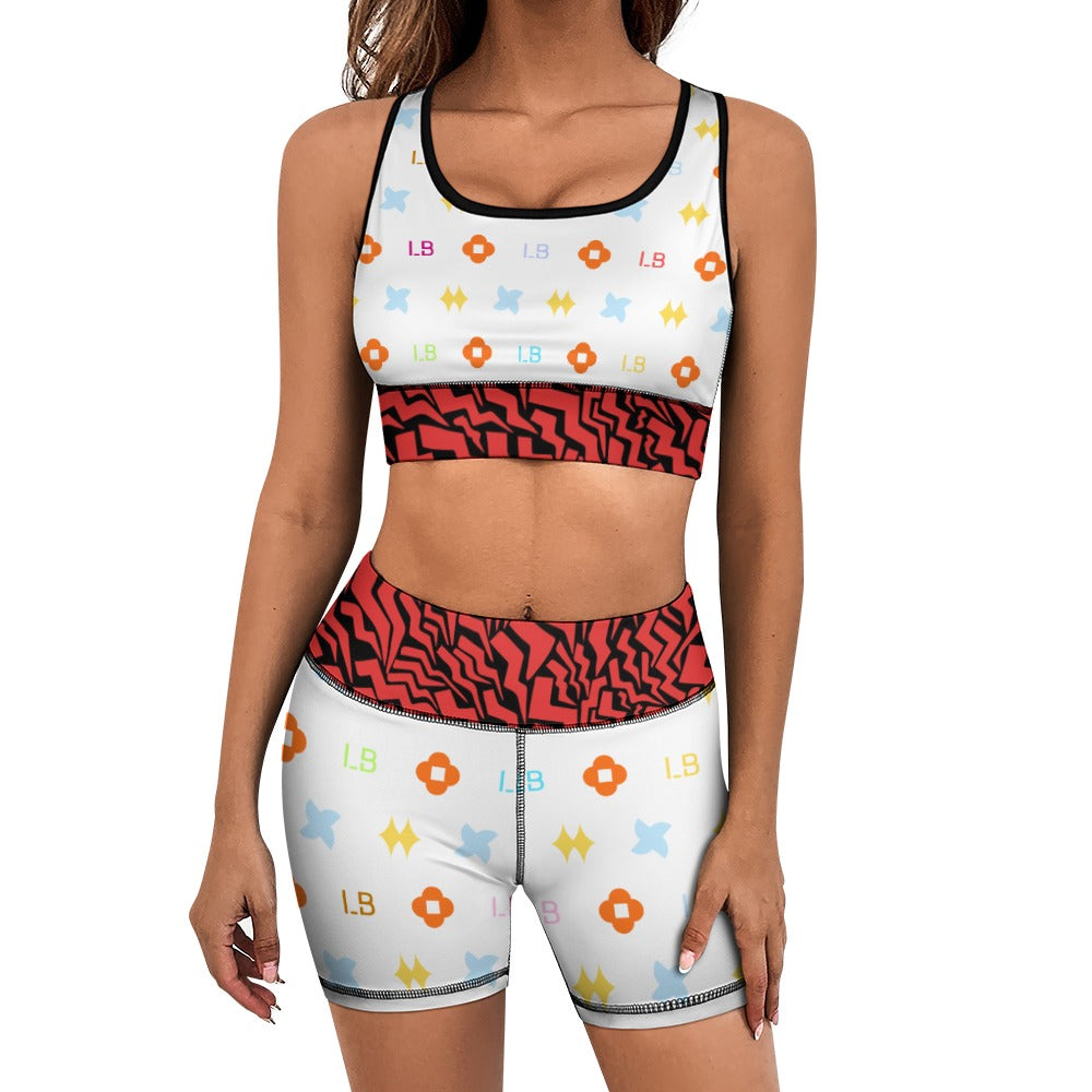 LauBelle Womens Activewear Yoga Shorts & Sports Top Set