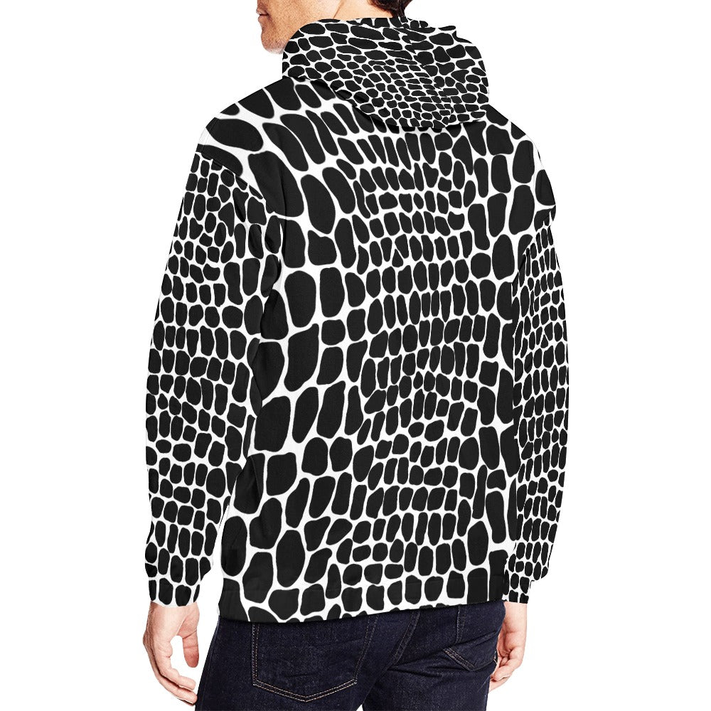 LauBelle Mens All-Over Graphic Print Heavyweight Hoodie
