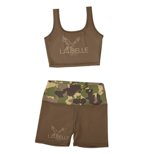 LauBelle - Thread Gym Vest Set - Brown Army - LauBelle Brand