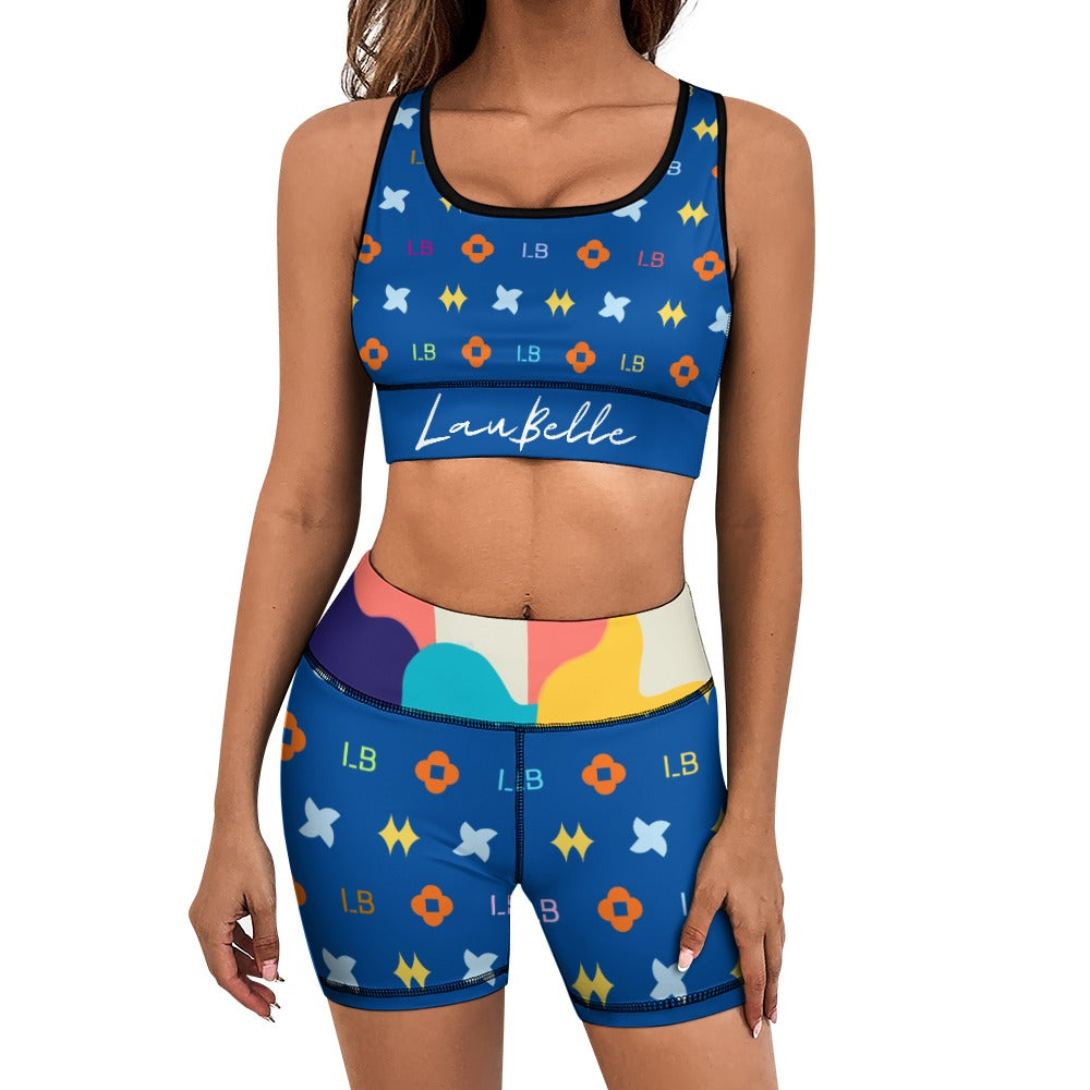 LauBelle Womens Activewear Yoga Shorts & Sports Top Set