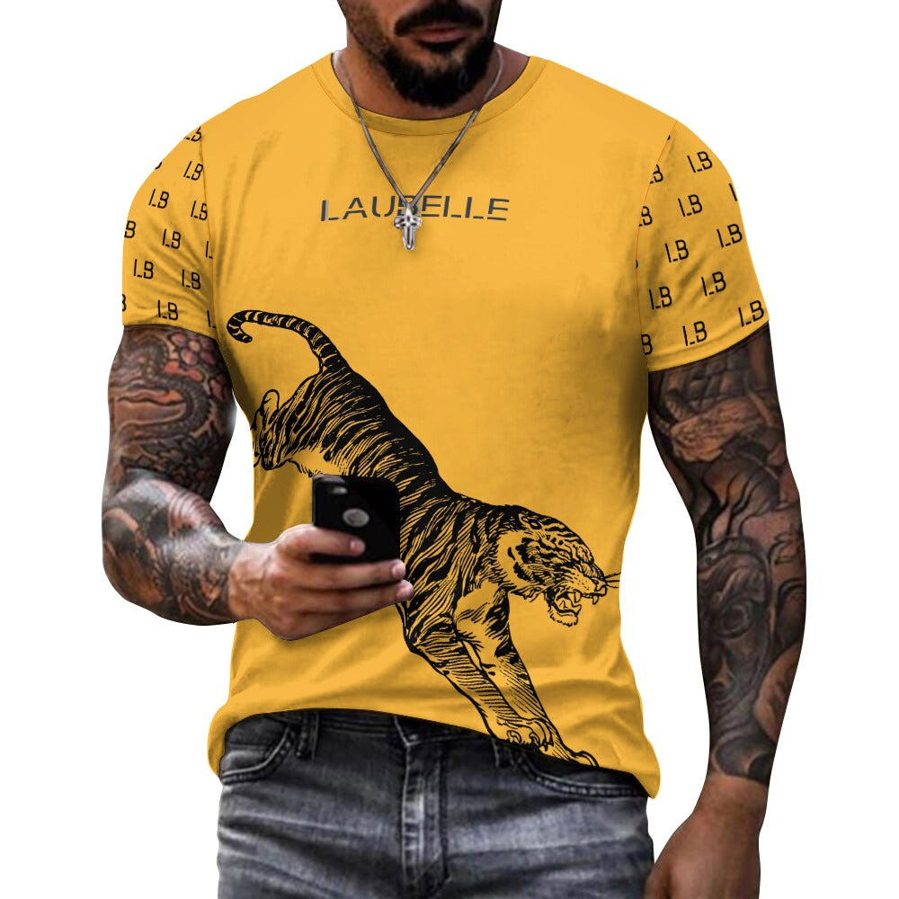 LauBelle - Men's Graphic Tiger Tee – Pure Cotton Graphic T-Shirt