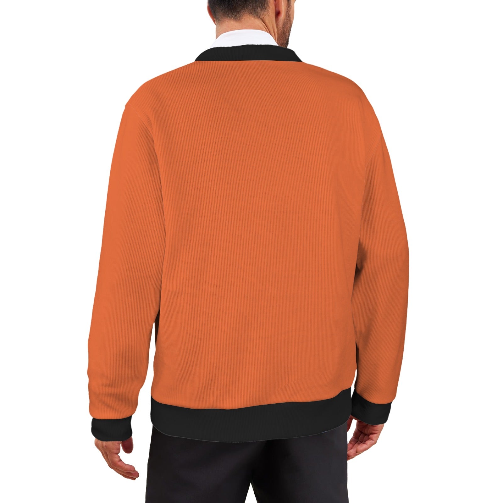 LauBelle Mens Tailored V-Neck Button-Up Cardigan