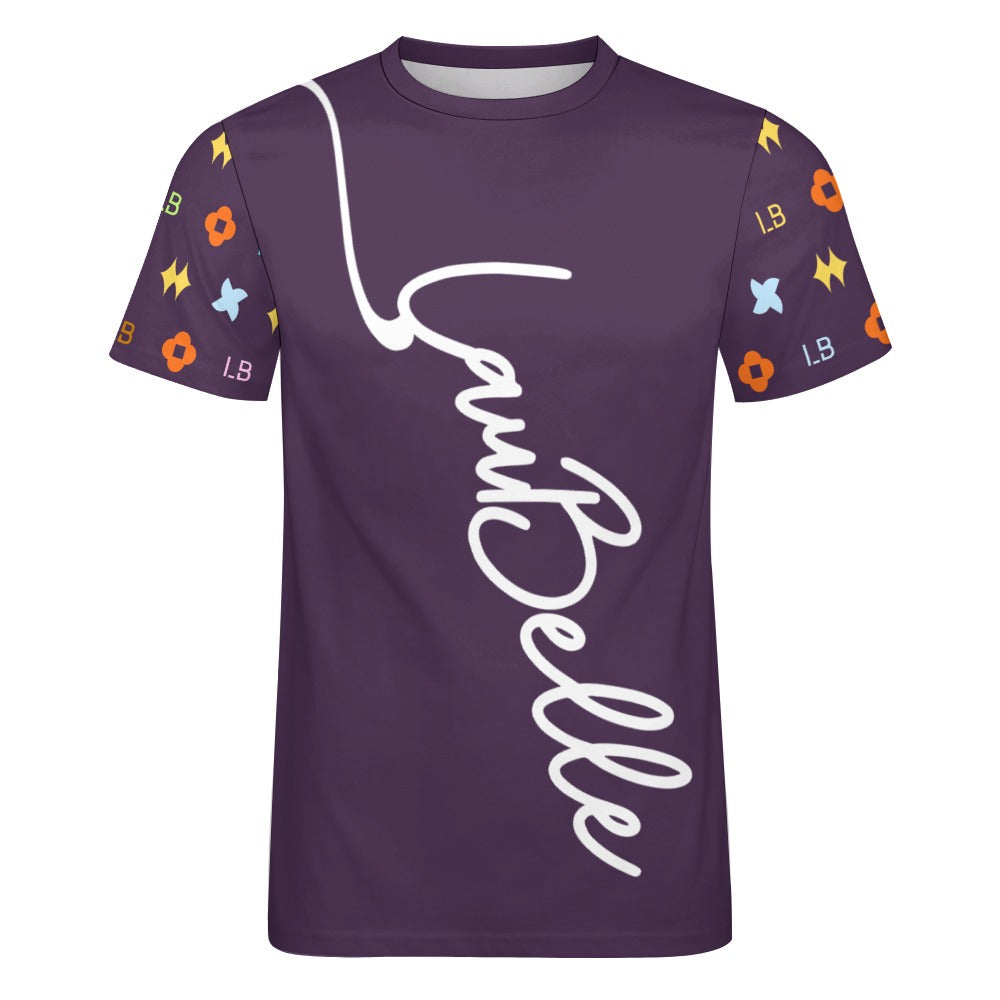 LauBelle - Men's Signature Script Tee – Pure Cotton Graphic T-Shirt