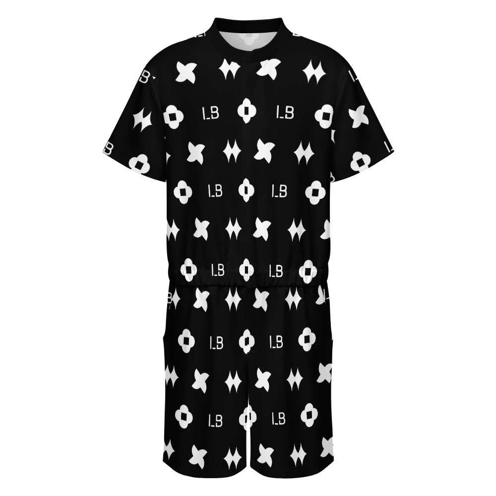 LauBelle - Men's one piece jumpsuit Short sleeved jumpsuit - Blackky - LauBelle Brand