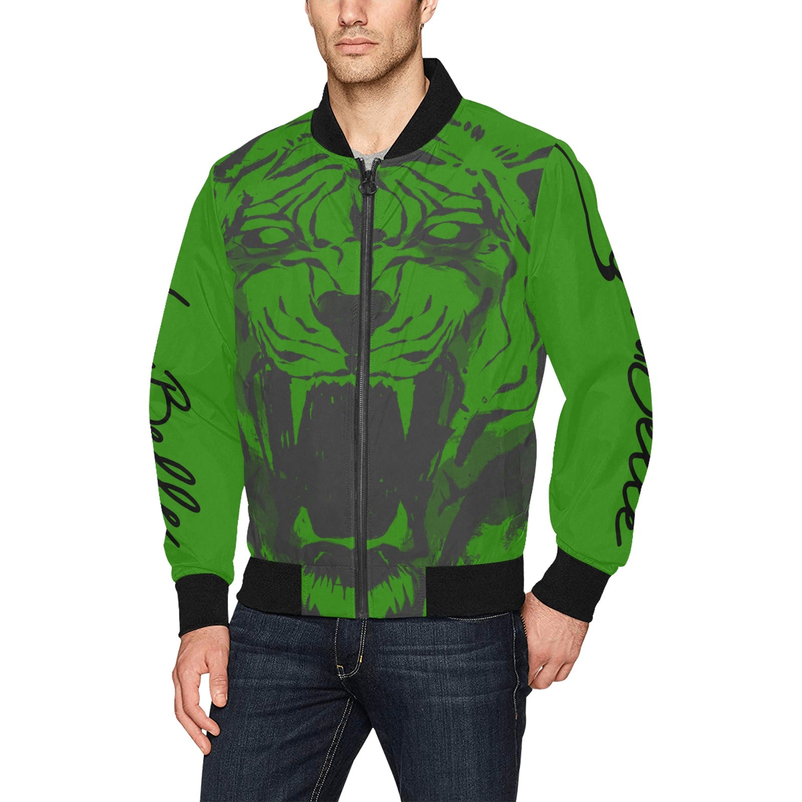 LauBelle Mens Heavyweight Zip-Up Bomber Jacket