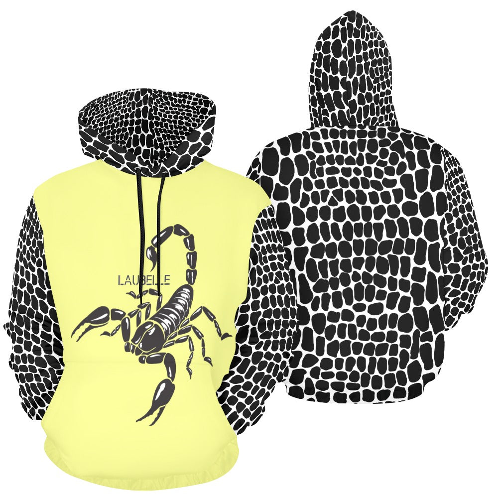 LauBelle Mens All-Over Graphic Print Heavyweight Hoodie