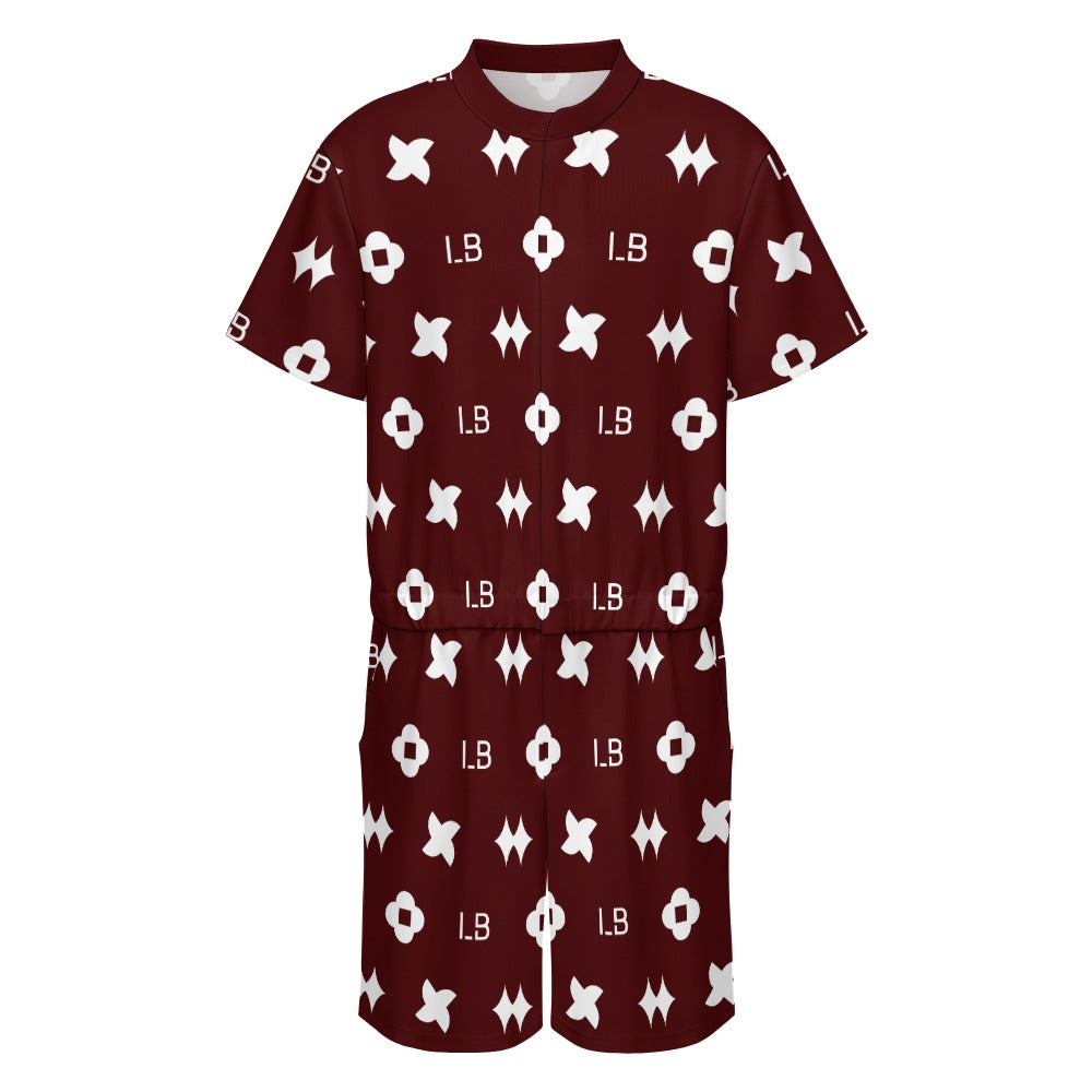 LauBelle - Men's one piece jumpsuit Short sleeved jumpsuit - Reddd - LauBelle Brand