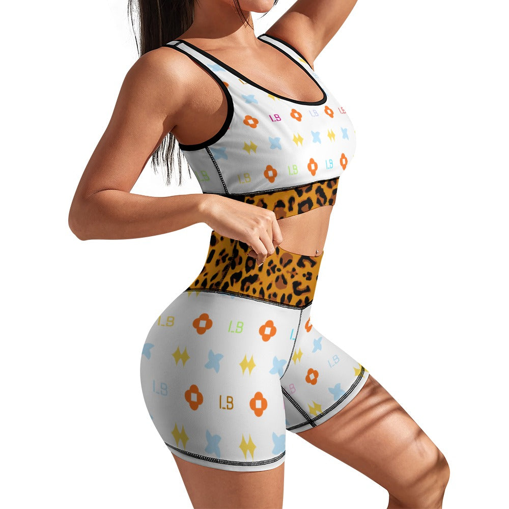 LauBelle Womens Activewear Yoga Shorts & Sports Top Set