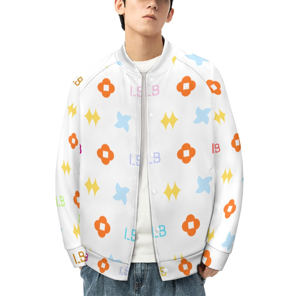 LauBelle Mens Classic Varsity Baseball Jacket Snap Button
