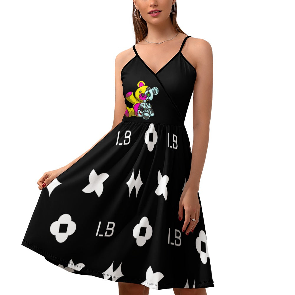 LauBelle - Women's Elegant Suspender Dress - Blackk - LauBelle Brand
