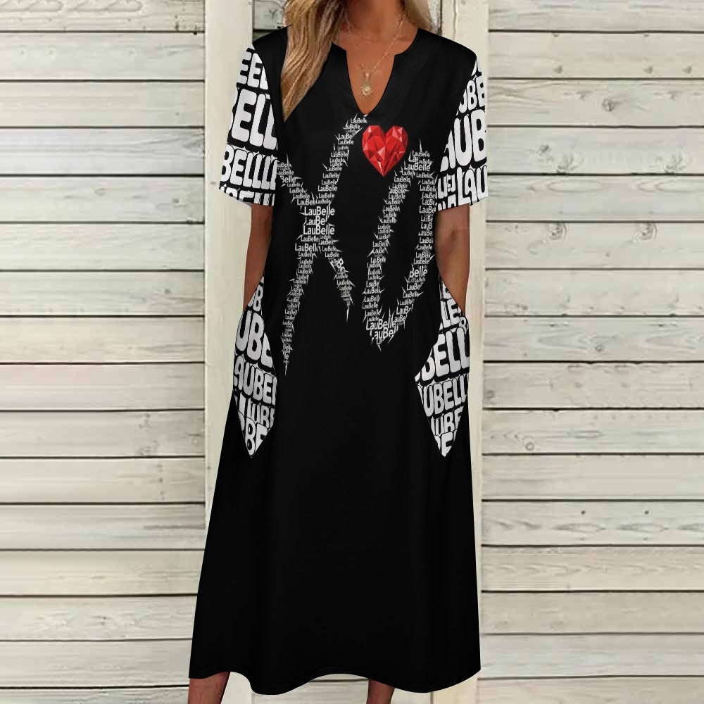 LauBelle - 7-point sleeve dress - Black - LauBelle Brand