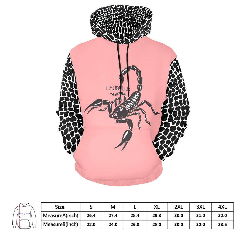 LauBelle Mens All-Over Graphic Print Heavyweight Hoodie